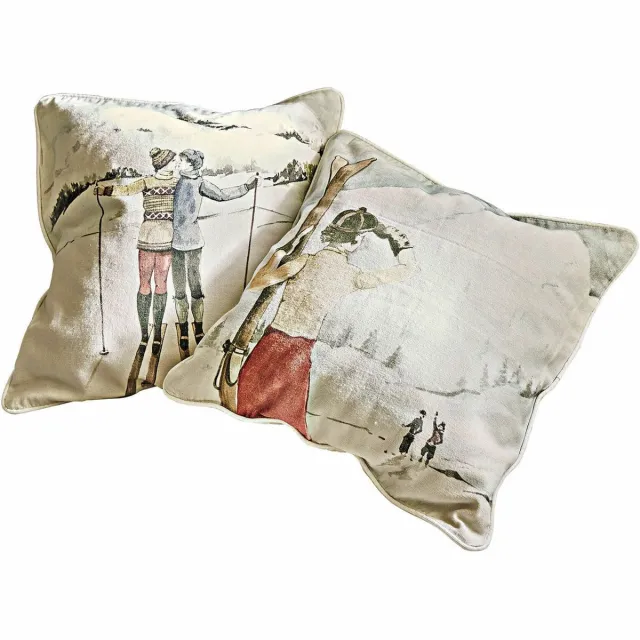 Loberon Kussenhoes set van 2 Towyn wit/meerkleurig