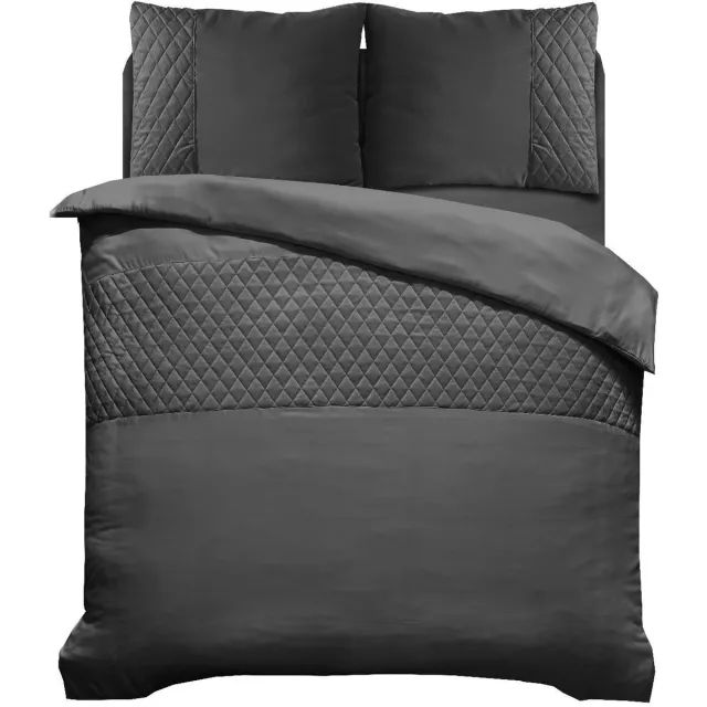 Husch Dekbedovertrek Velvet Band - 240x200/220 - Antraciet