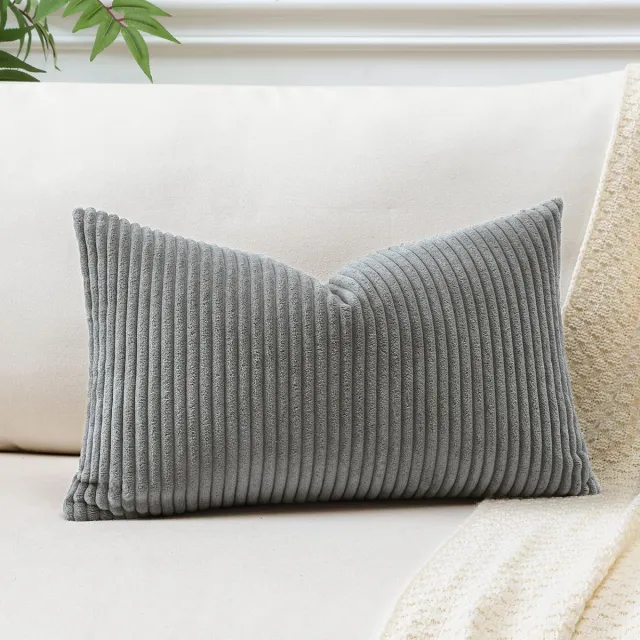 Unyqoos Zachte en stijlvolle corduroy kussensloop voor decoratieve sierkussens grijs
