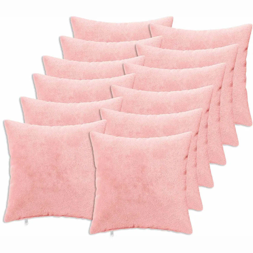 vidaXL Kussensloop 12 st HEERLEN Roze 50 x 50 cm Flanel, foto 3
