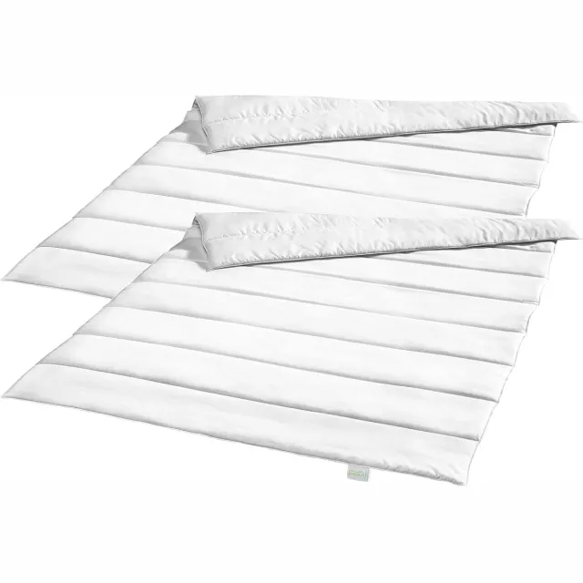 Bodyprotect ECOLine set van 2 dekbedden 155 x 220 cm, medium all-season dekbedden, beddengoed van 100% microvezel, wasbaar, geschikt voor mensen met een allergie, dekbed, wit