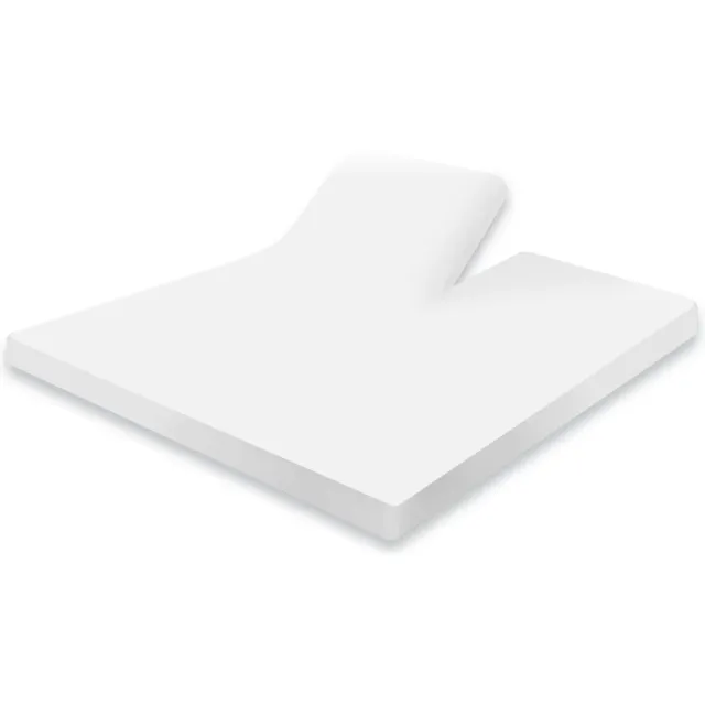 Eleganzzz Splittopper Hoeslaken Jersey Stretch - Wit - Hoeslaken 180x210/220cm - 100% Katoen - Split Enkel - Single Split Topper - Hoeslakens - Lits Jumeaux