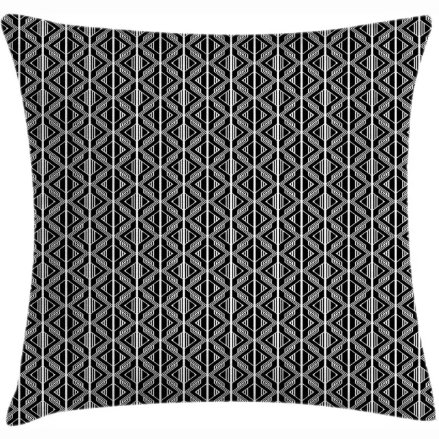 ABAKUHAUS Kussenhoes Geometrisch Rhombus – Dubbelzijdig – 40x40 cm – Antraciet/Wit Charcoal Grijs