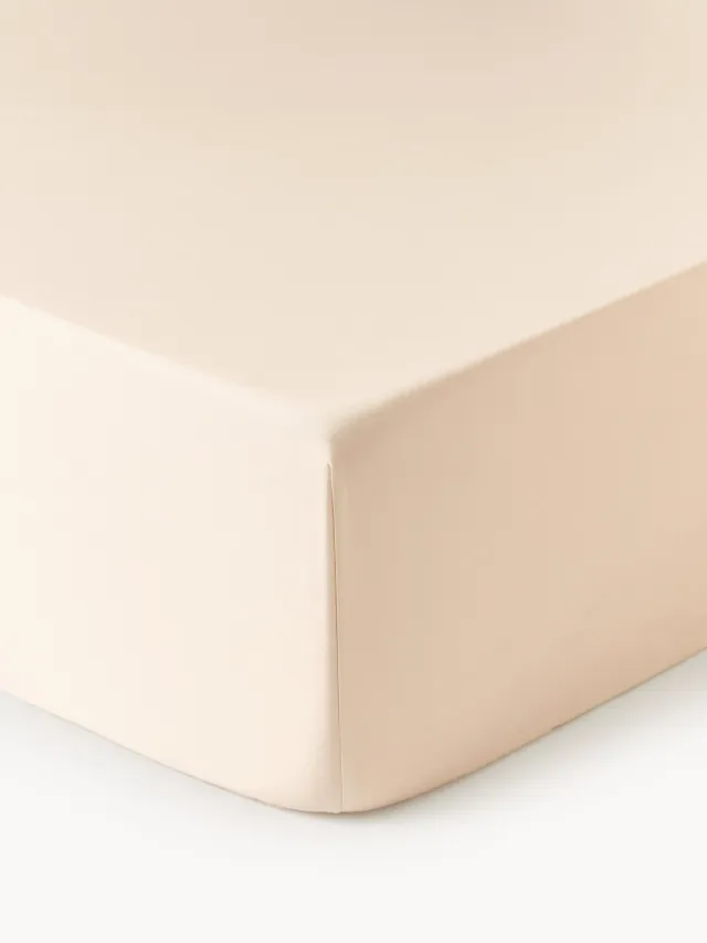 Westwing Collection Katoensatijnen hoeslaken Premium Roze