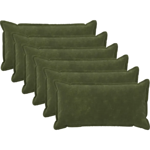 vidaXL Kussensloop 6 st HOUTEN Groen 40 x 80 cm Microfiber Fleece