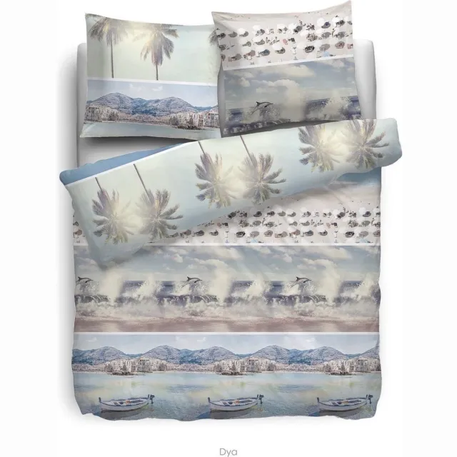 Heckettlane HnL Living Dya - Dekbedovertrek - Litsjumeaux - 260 x 200/220 cm - Multi Blauw