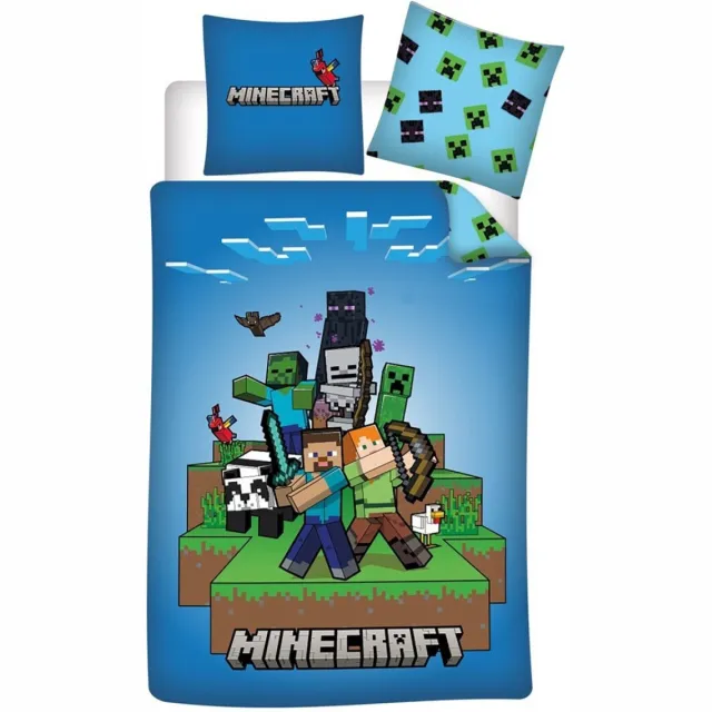 Minecraft Dekbedovertrek Fight - Eenpersoons - 140 x 200 cm - Polyester Multi
