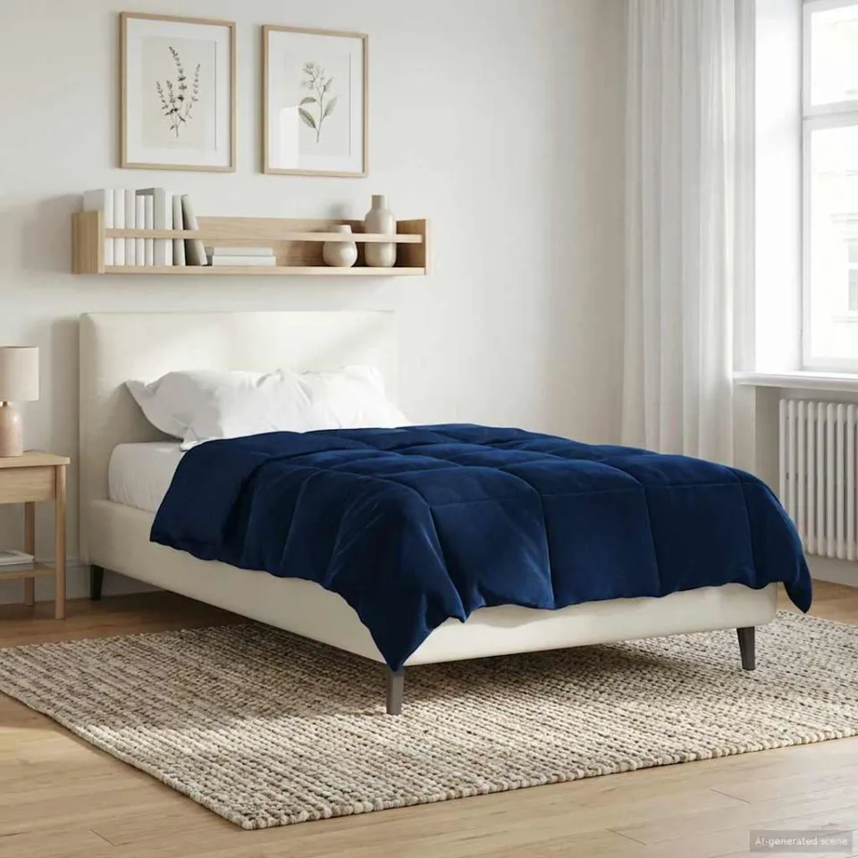 vidaXL Zomer Dekbed 155 x 200 cm Zomer Microfiber (100% polyester) blauw, foto 4