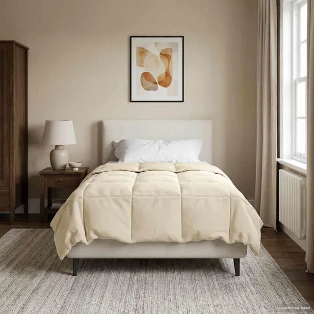 vidaXL Vol jaar dekbed 155 x 200 cm Microfiber (100% polyester) Crème