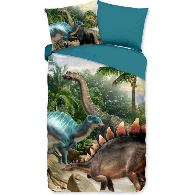 Pure dekbedovertrek dinosaurussen - 1 persoons 140x200/220 cm - Multi - Microvezel