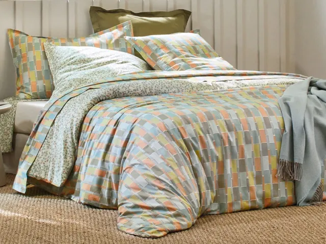 Blanc des Vosges dekbedovertrek Mix And Match Céladon 260x220 cm groen