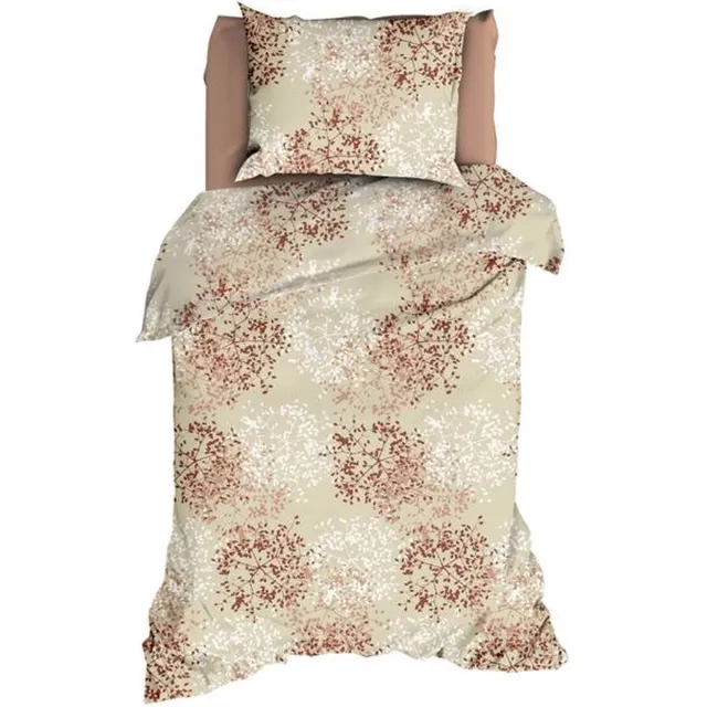Romanette Calanche Dekbedovertrek - Eenpersoons - 140x200/220 cm - Beige/Terra