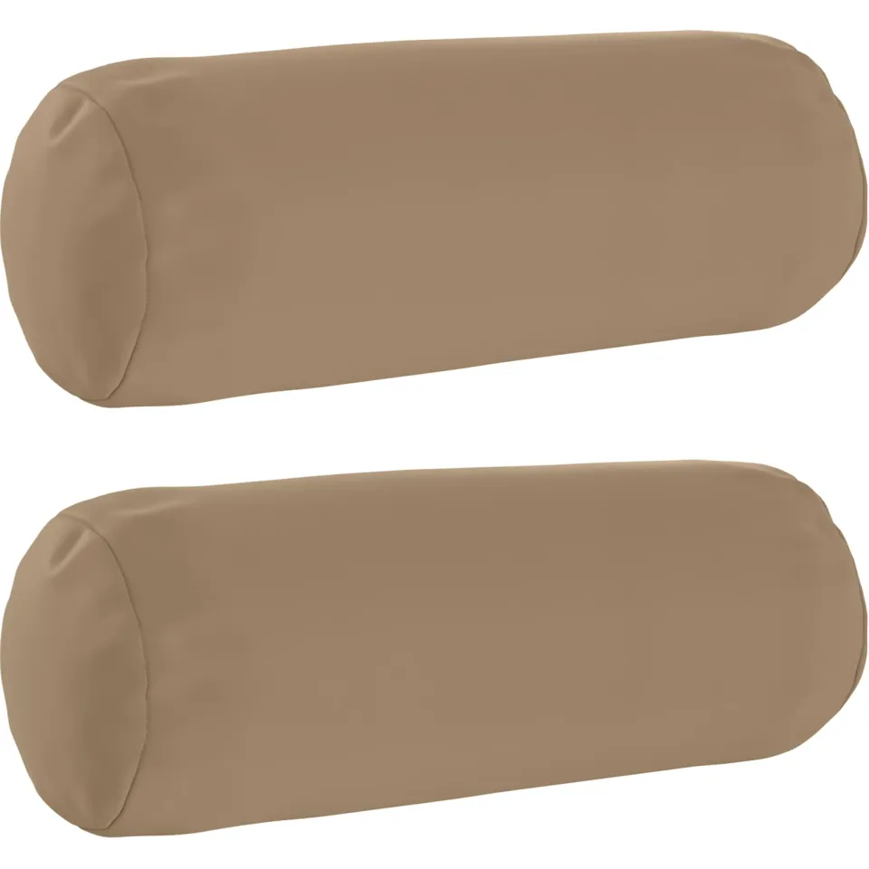 vidaXL Kussensloop 2 st HEERLEN Taupe Dia. 15 x 40 cm Polyester