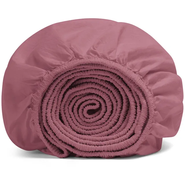 Yumeko kinderhoeslaken percal katoen framboosroze 60x120x15 - Bio, eco & fairtrade Raspberry Dream