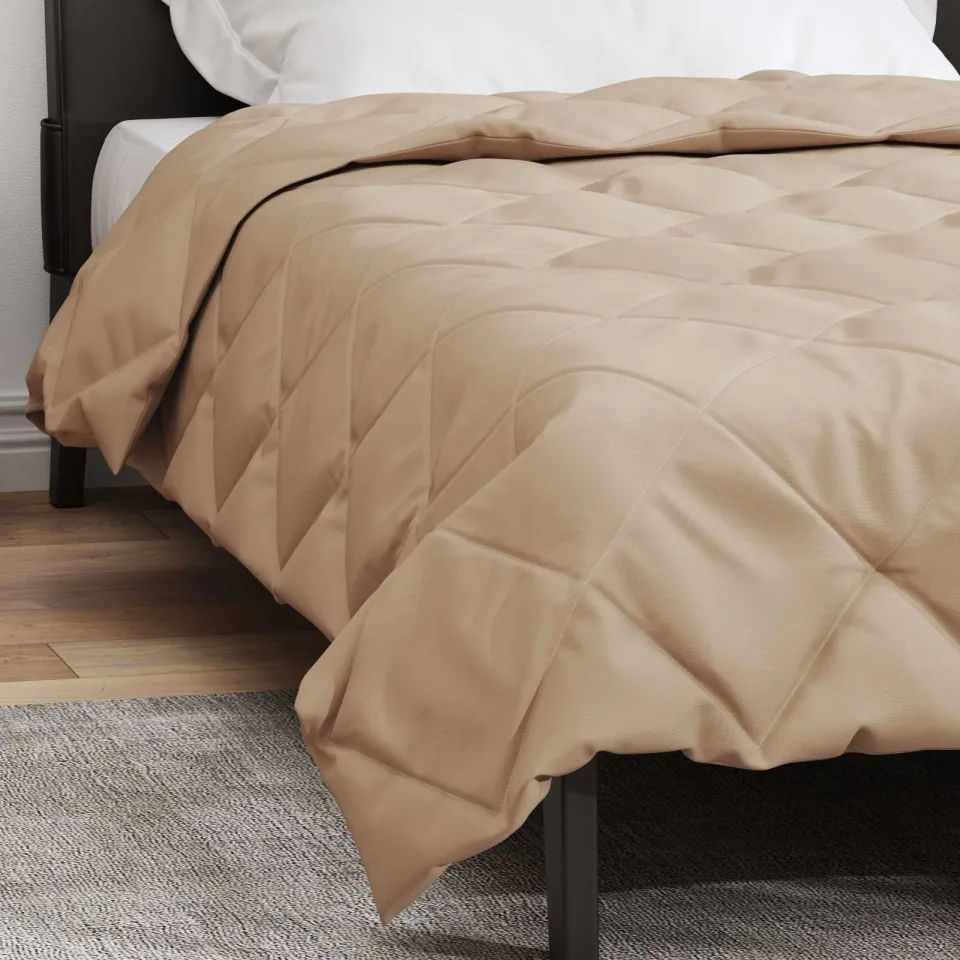 vidaXL Zomer Dekbed 220 x 135 cm 200 gsm Microvezel Taupe, foto 4