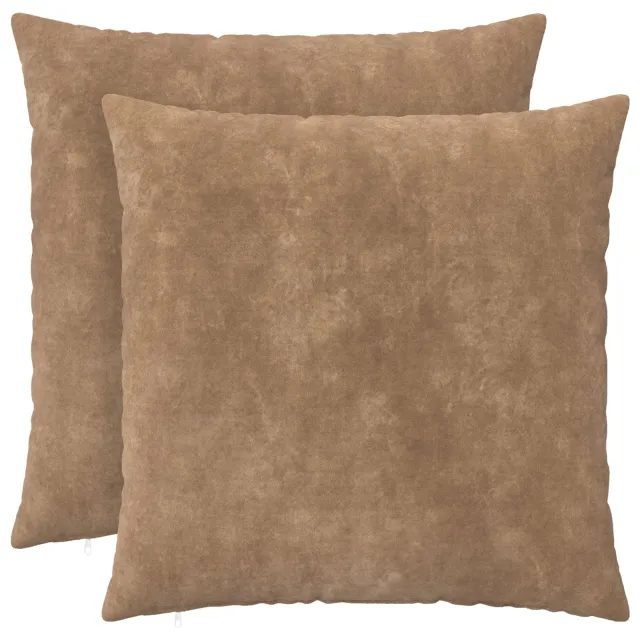 vidaXL Kussensloop 2 st HEERLEN Taupe 70 x 70 cm Microfiber Fleece