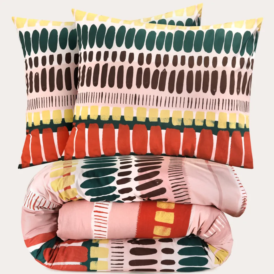 NOUS Living dekbedovertrek 2-persoons (200x220 cm) rood, foto 2