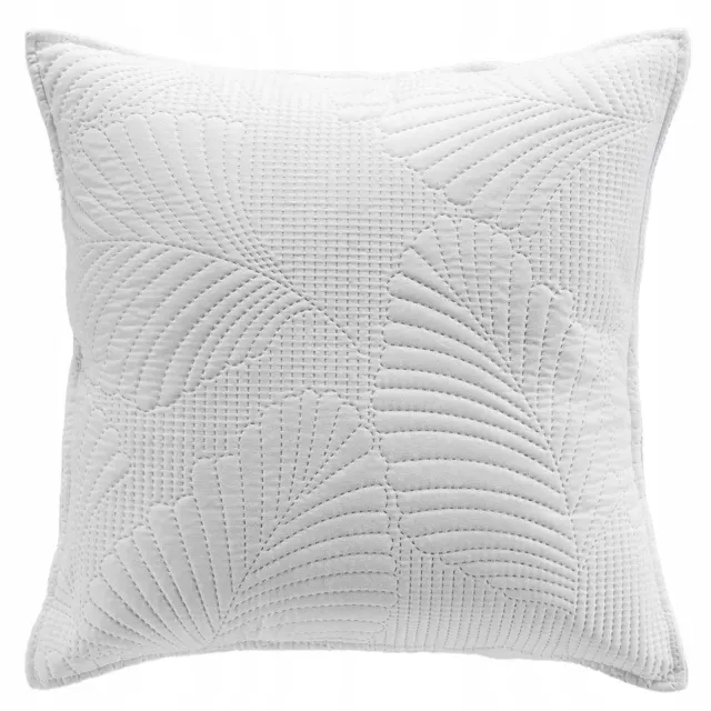 Douceur d intérieur Decoratieve Kussenhoes Wit met Bladmotief 40x40 cm