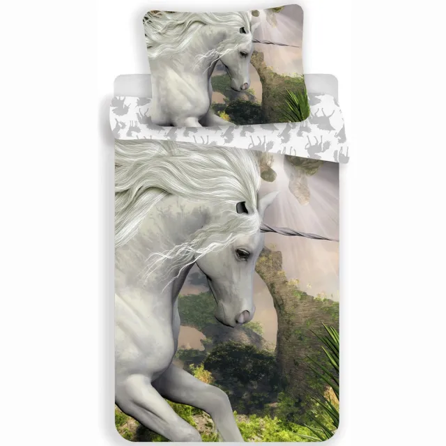 Unicorn Dekbedovertrek Mystical - Eenpersoons - 140 x 200 / 70 x 90 cm - Katoen Multi