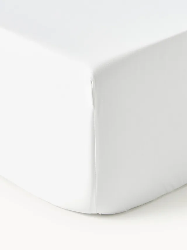 Westwing Collection Boxspring hoeslaken Premium, katoensatijn Wit