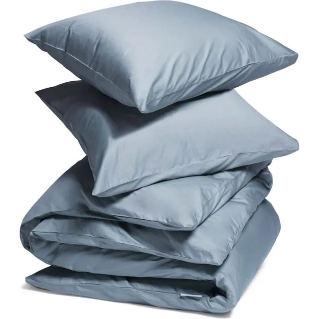 Yumeko dekbedovertrek katoensatijn faded blauw 260x220 + 2/60x70 - Bio, eco & fairtrade