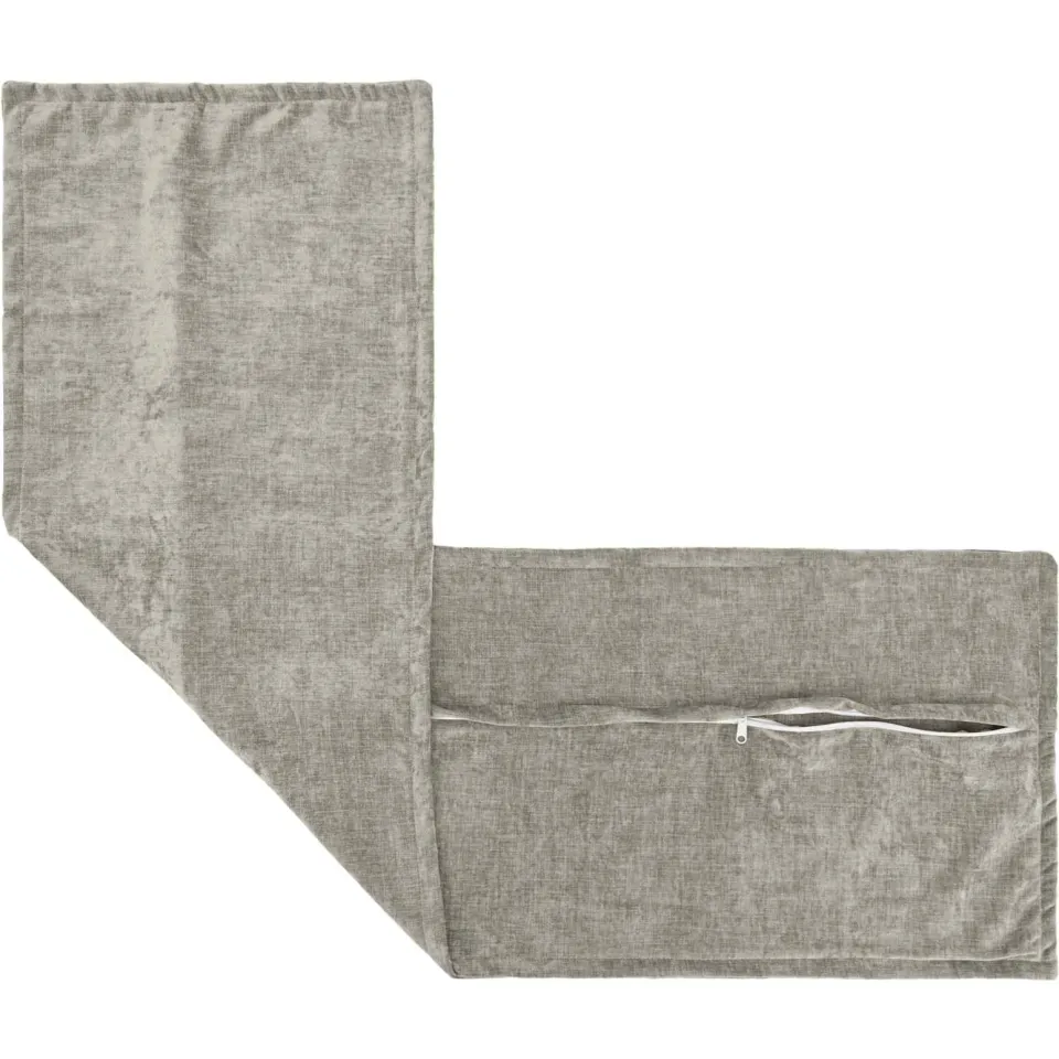 vidaXL Kussensloop 2 st HOUTEN Lichtgrijs 40 x 145 cm Chenille Stof, foto 4