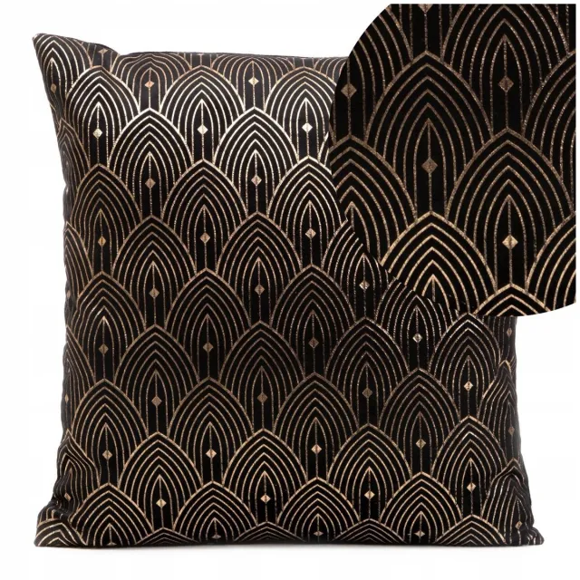 Eurofirany Decoratieve Kussenhoes Agnes Zwart 40x40 cm - Stijlvolle Velours