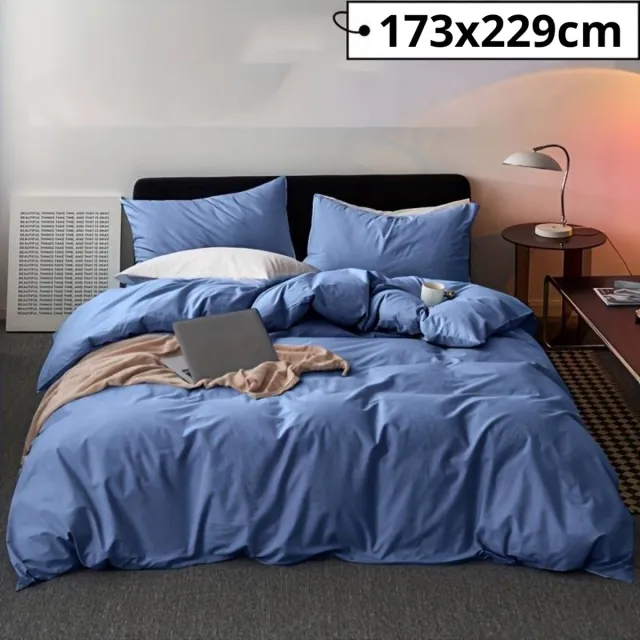 Bovista Zacht Dekbed - Dekbedovertrek Inclusief 2x Kussensloop - Beddengoed - 173x229cm - Blauw