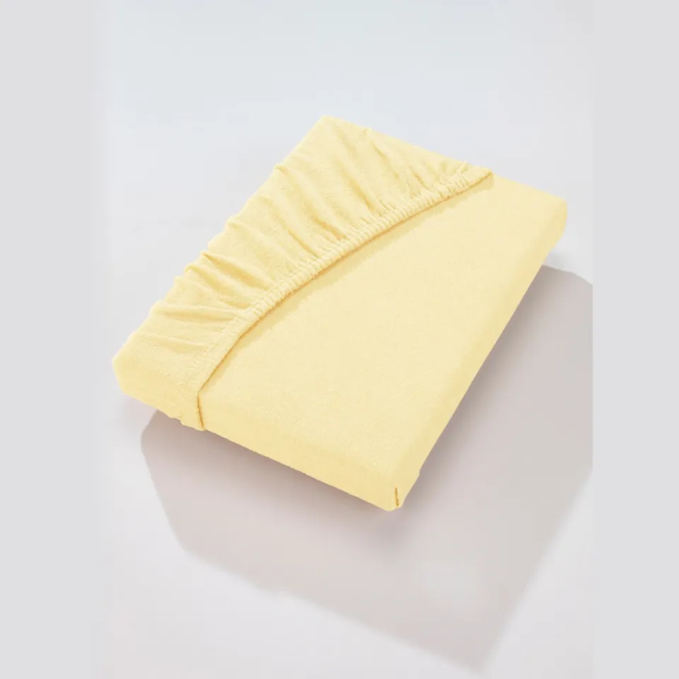hoeslaken frotté-stretch vanillegeel