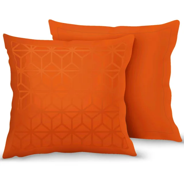 De Witte Lietaer Kussensloop Skyscraper Gold Flame - 63 x 63 cm - Katoen Satijn Oranje