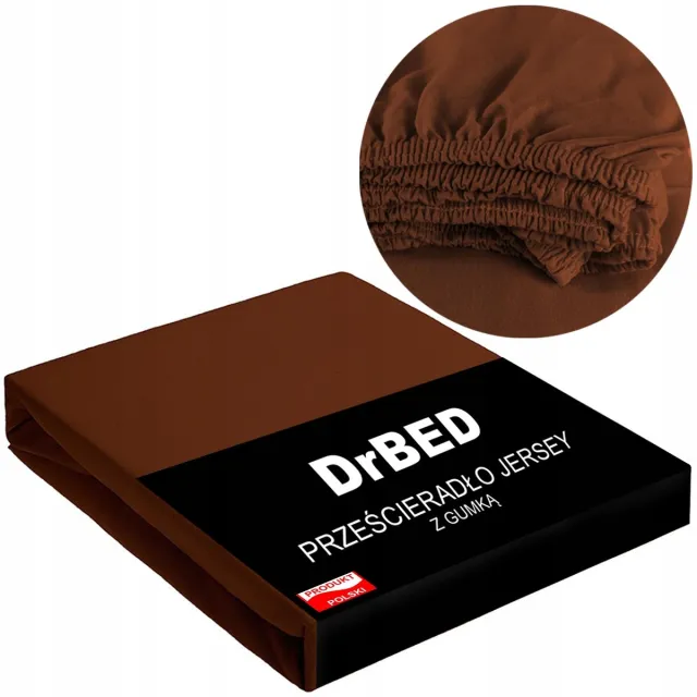 DrBED Jersey Hoeslaken - 120x200cm - Katoen - Bruin