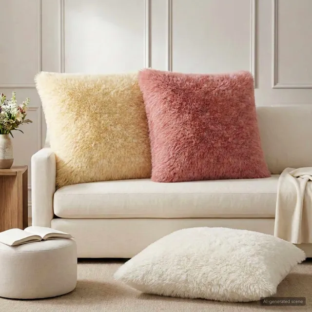 vidaXL Kussensloop 2 st HEERLEN Crèmekleurig 65 x 65 cm PV Fleece