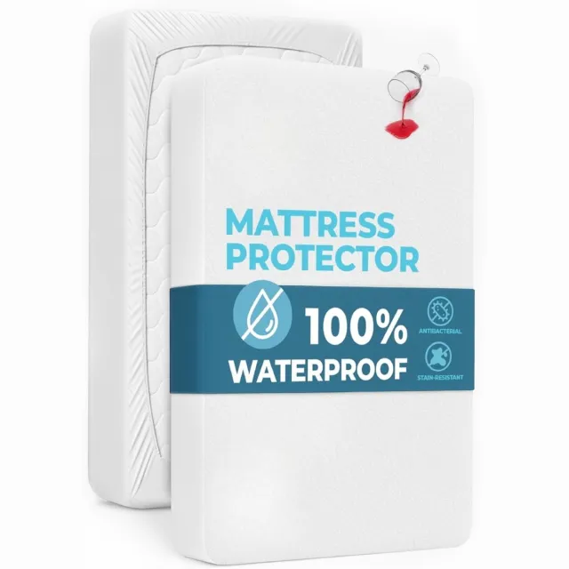 Famanu Waterdichte matrasbeschermer 200x220 cm, hypoallergeen, anti-mijt en anti-schimmel – Wit