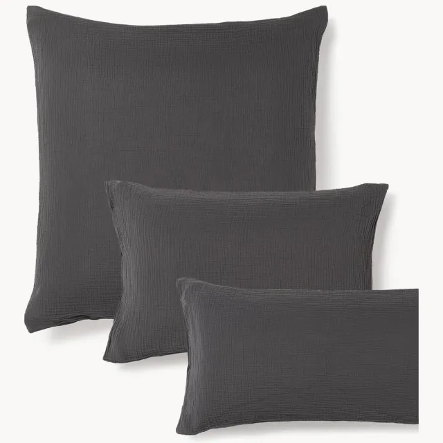 Westwing Collection Mousseline kussenhoes Odile Grijs