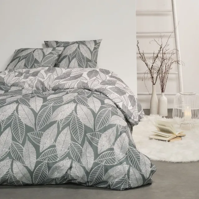 Today Flanel dekbedovertrek - 240 x 220 - new grey wit