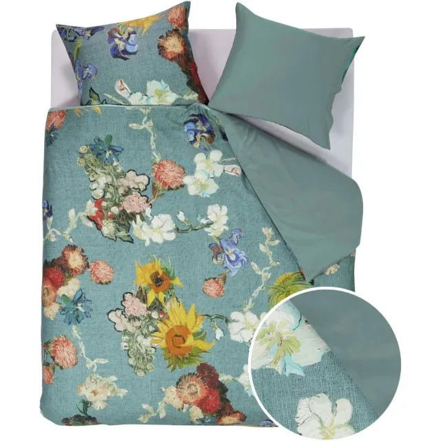 Beddinghouse x Van Gogh Museum Partout des Fleurs dekbedovertrek - Groen