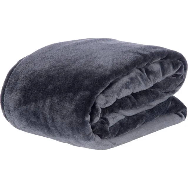 Happyment Fleece Plaid Deluxe - Fleece deken zwart 220x240cm - Deken voor bank, bed of woonkamer - Sprei - Zacht woonkamerdeken