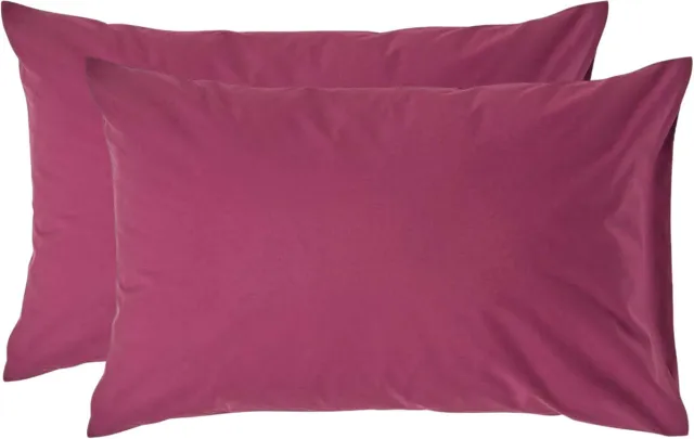 Homescapes Kussensloop 50x75 cm Set van 2 – Bordeaux – 100% Egyptisch Perkal Katoen – 200 TC