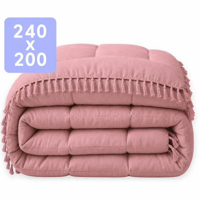 Happybed Dekbed zonder overtrek 240x200 - Wasbaar Dekbed - Bedrukt dekbed zonder hoes - Hoesloos Dekbed - Lits Jumeaux - Pink