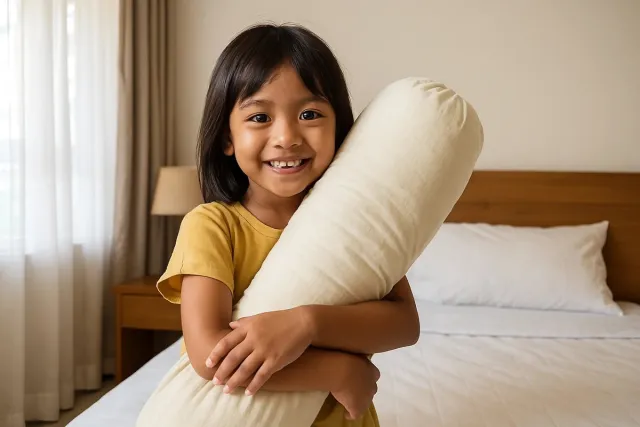 guling.nl Gulings Bantal Pollo Small Goeling met bijvulrits, Stevig 500gr, ~70xØ14-15cm, Regeneratieve hoogwaardig synthetisch katoen, zacht en comfortabel hypoallergeen vulling - Voor Zij & Rugligging – Bantal Pollo, Bolster Wit