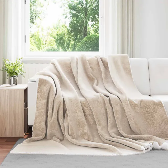 vidaXL plaid Beige 270 x 240 cm 3,17 kg Fleece, foto 2