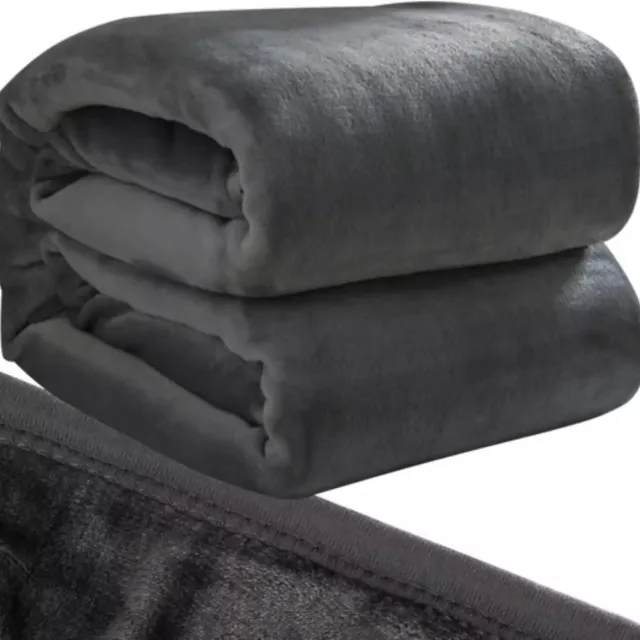Ruhhy Luxe Microvezel Deken – 160×200 cm – Extra Warm, Zacht & Dik – Grijs – Premium Plaid voor Bank & Bed