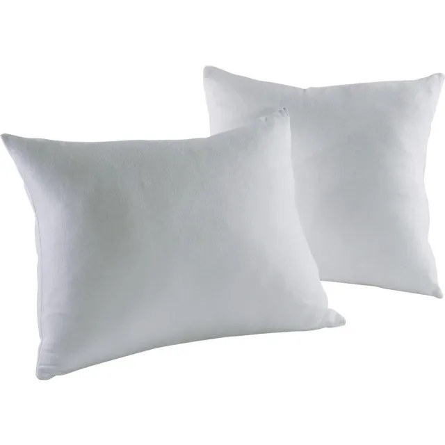 Home bedding Molton -Kussenbeschermers -Kussenslopen-60x70 cm-Wit-Set van 2 Stuks- Ritssluiting
