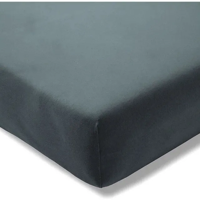 Estella 600 - Hoeslaken van getwijnd jersey - 100 x 200 cm - Blauw
