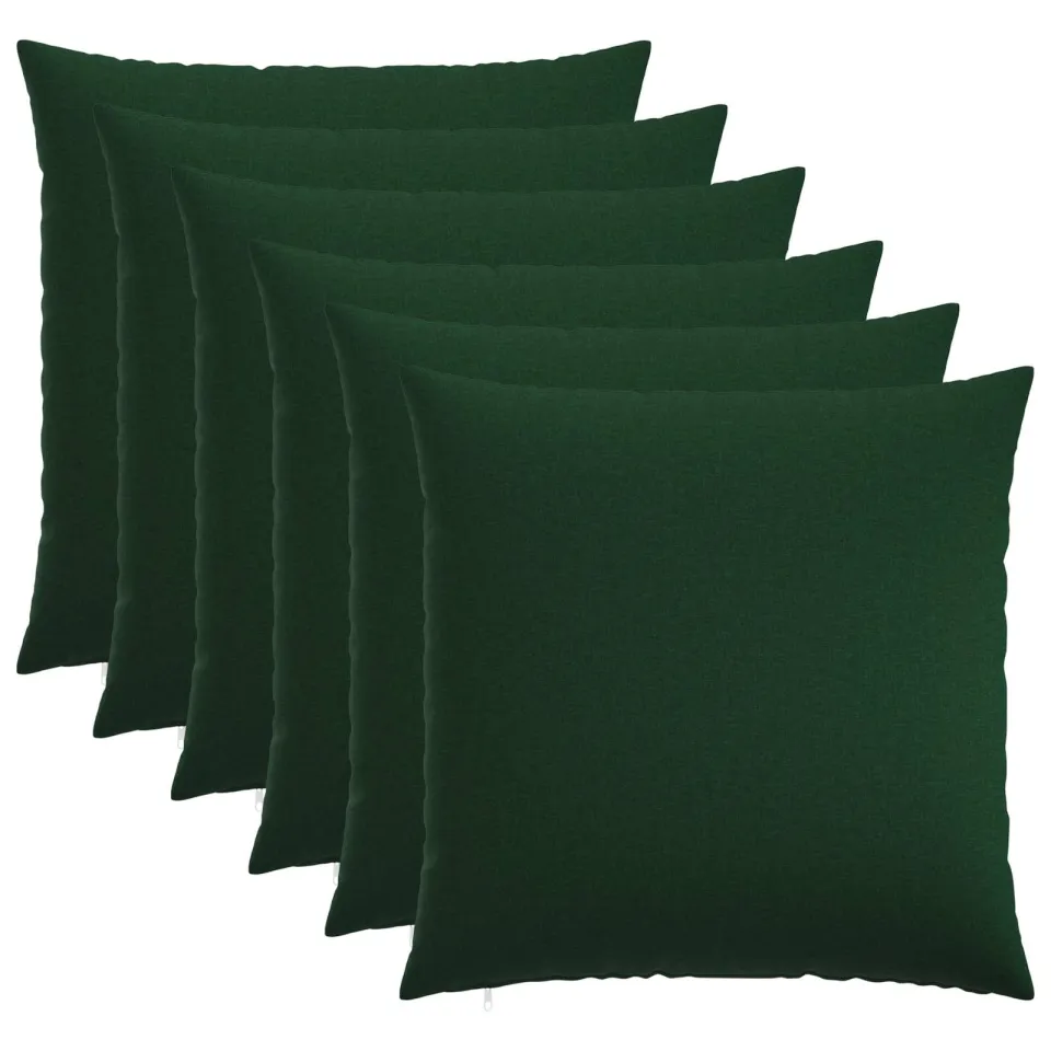 vidaXL Kussensloop 6 st HEERLEN Donkergroen 80 x 80 cm Stof groen, foto 3