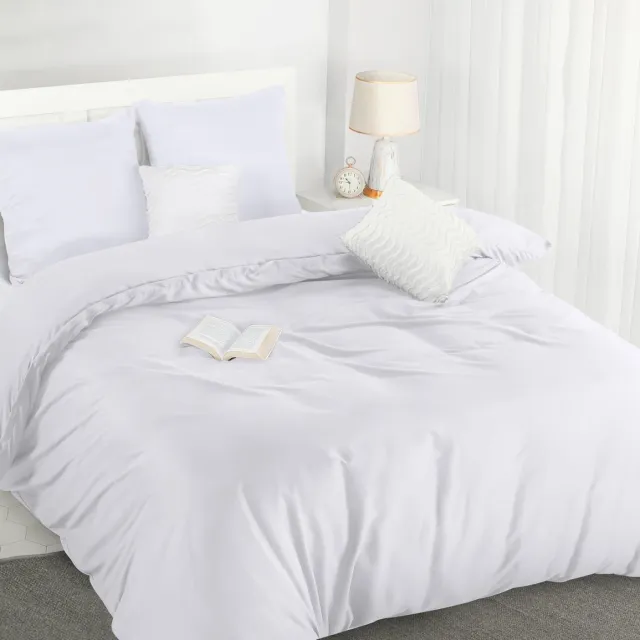 Ibenzoa Beddengoedset van microvezel met dekbedovertrek en kussenslopen - Wit, 220x240 cm