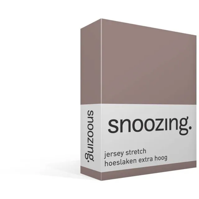 Snoozing Jersey Stretch - Hoeslaken - Extra Hoog - Eenpersoons - 70/80x200/220 cm - Taupe
