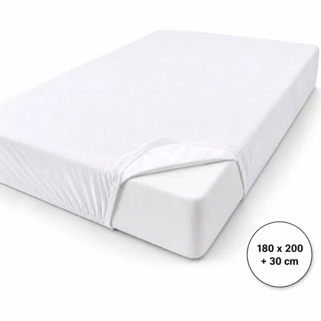 Roden Blue Matrasbeschermer - 180x200 cm - Waterdicht & Wasbaar - Ademend & Anti-allergisch - Hoekhoog 30 cm - Badstof wit