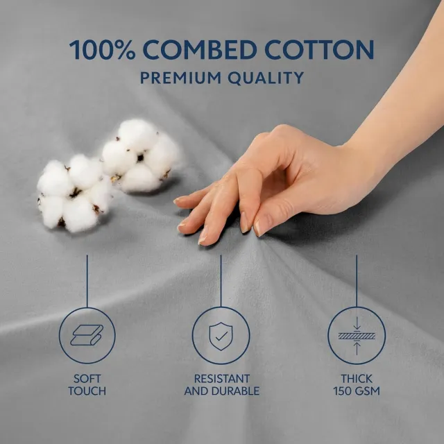 Famanu Hoeslaken van premium katoenjersey, geschikt voor matrashoogte tot 27 cm – Antraciet, biedt luxe comfort en is eenvoudig te onderhouden voor hygiëne en netheid
