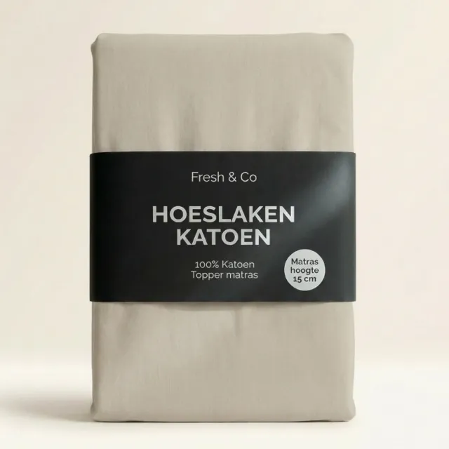 Fresh & Co Verkoelend Topper Hoeslaken - Katoen - 80x200 cm - Katoen - Fresh & Co Creme